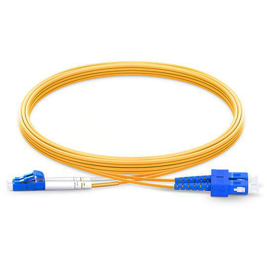 LC UPC to SC UPC Duplex 2.0mm PVC (OFNR) 9/125 Single Mode Fiber Patch Cable