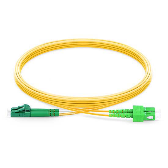 LC APC to SC APC Duplex 2.0mm PVC (OFNR) 9/125 Single Mode Fiber Patch Cable