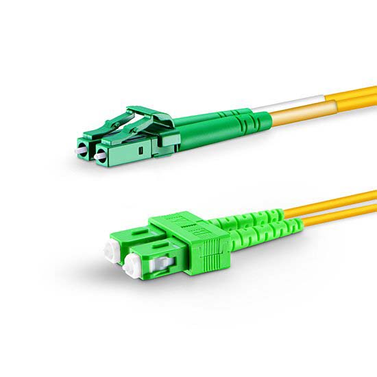 LC APC to SC APC Duplex 2.0mm PVC (OFNR) 9/125 Single Mode Fiber Patch Cable